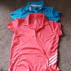 2 Adidas climate control women's golf shirts